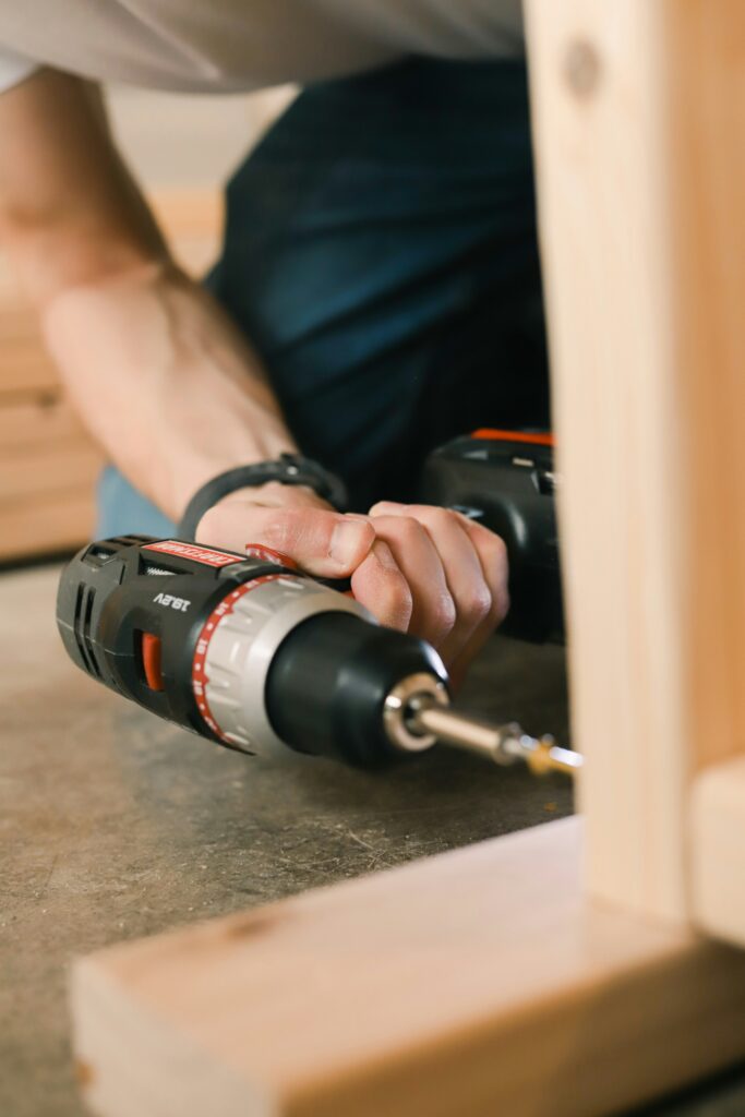 man with a drill
