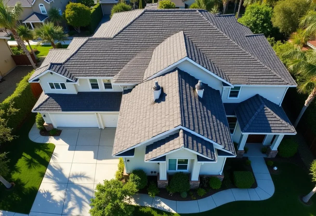 Roofing specialists in Walnut Creek, CA working on roof installation and maintenance for a local home, providing reliable roofing solutions.